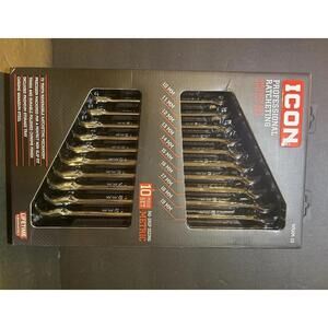 ICON WRAM-10 Metric 10pc Pro Ratcheting 10mm-19mm Anti-Slip Wrench Set - NEW